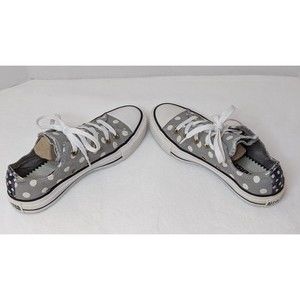 Converse All*Star  530105F Gray/Blue Polka Dot Double Tongue Shoes Women’s (6)